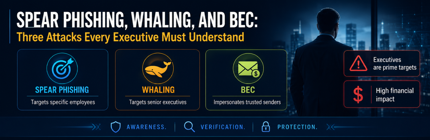 Spear Phishing Whaling and BEC - Three Attacks Every Executive Must Understand